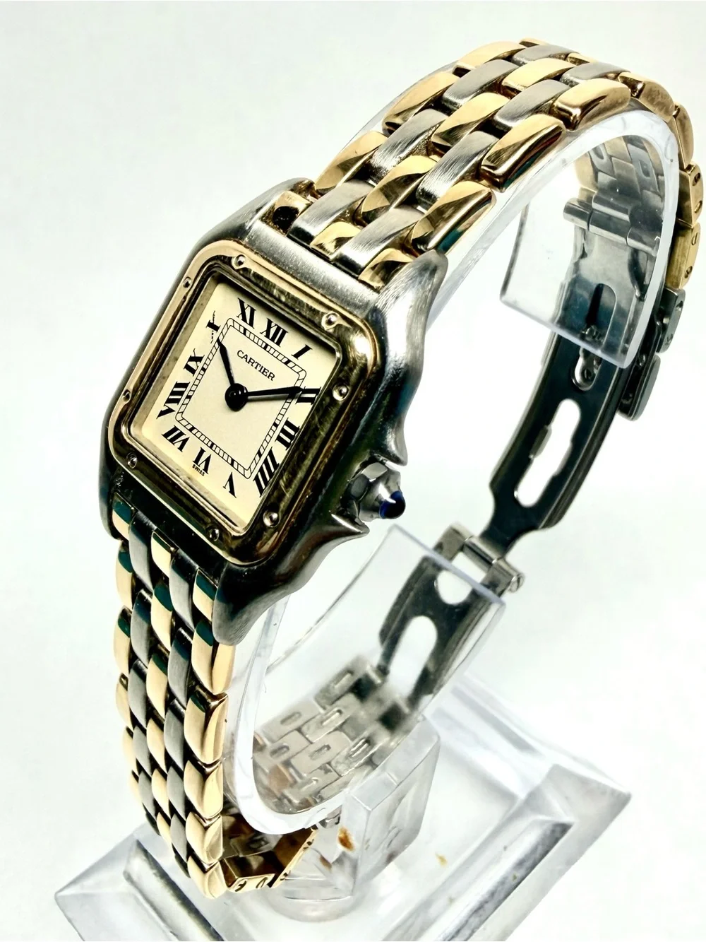 CARTIER PANTHERE 23mm Quartz 3 Row Gold Watch Cream Dial